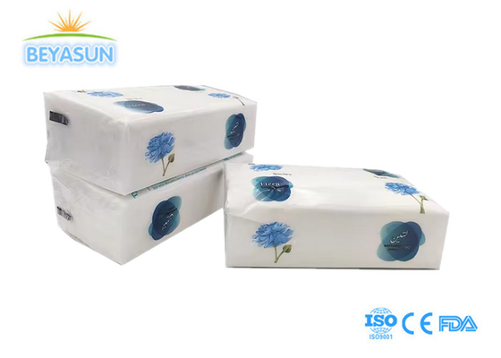 2lap Factory Custom Putih Tanpa Embossing Kental dan Lempar Wajah Tisu Kertas dengan Kantong Plastik Cetak