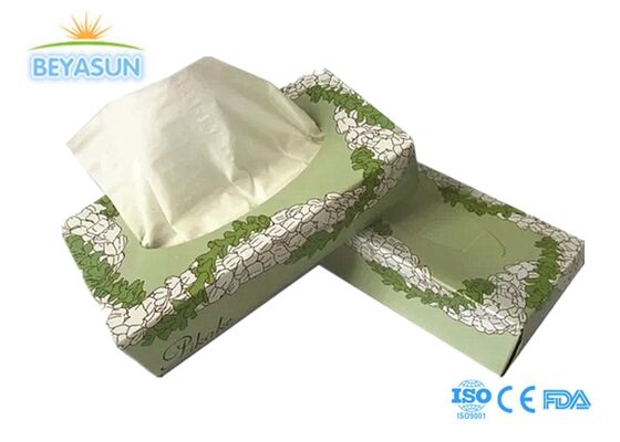 Hypoallergenic 2 Ply 13GSM Facial Tissue Fragrance Free Virgin Wood Pulp Box Tissue untuk kulit sensitif