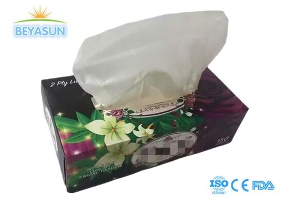 3 Ply 200 Sheets Cube Box Facial Tissue Virgin Pulp Custom Printed Design Tissue Box