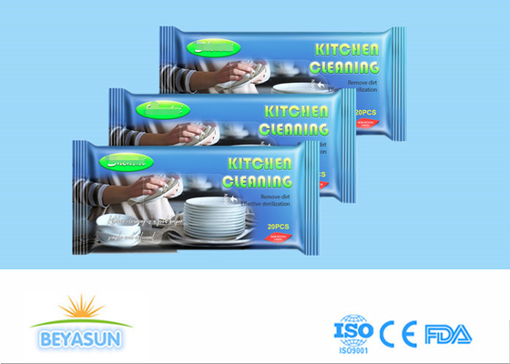 Nonwoven Lampblack Kompor Pembersih Dapur Tisu Basah Rumah Tangga Sekali Pakai 80 Tarik